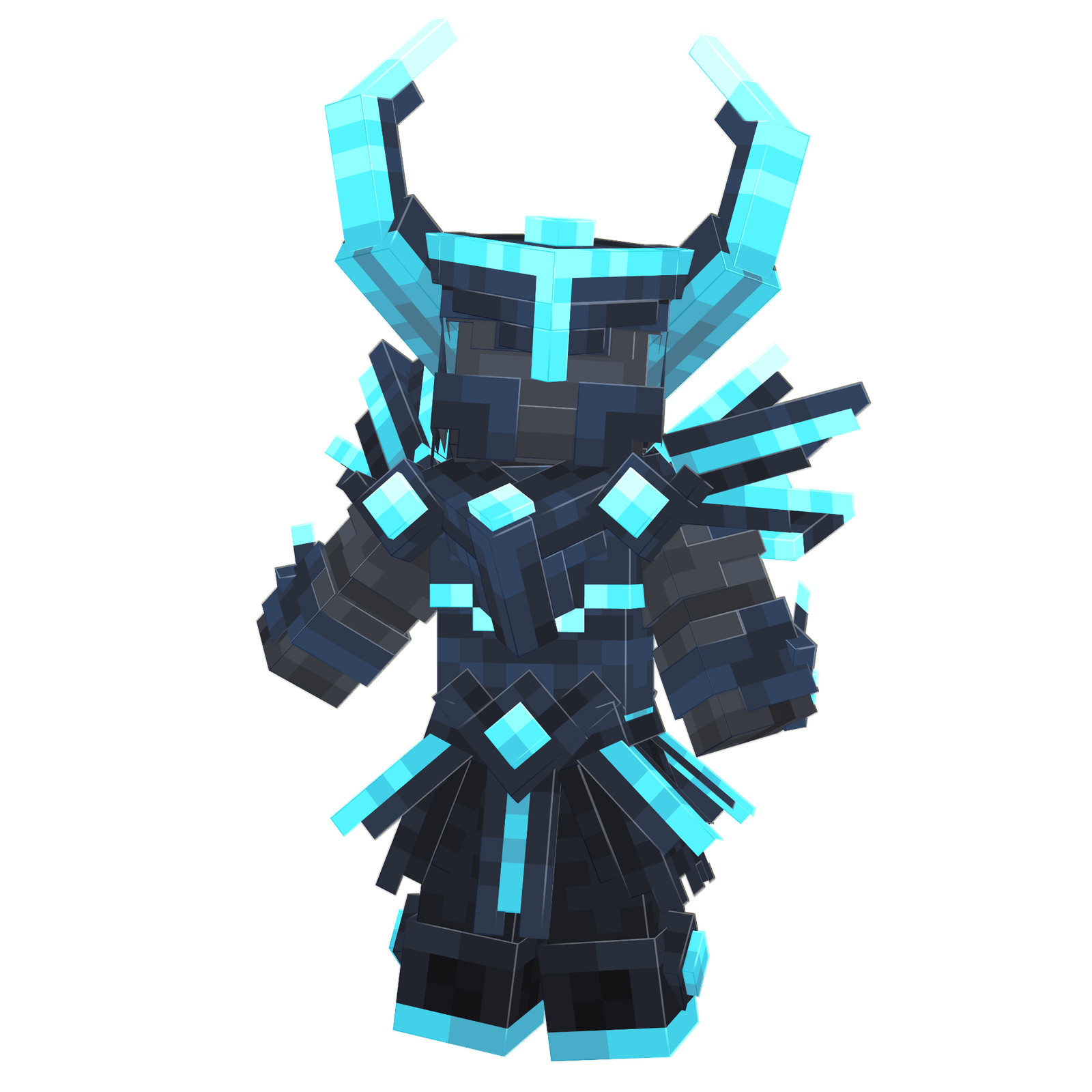 Cyan fantasy armor render